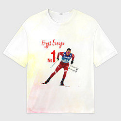 Футболка оверсайз мужская Александр Большунов номер 1, цвет: 3D-принт