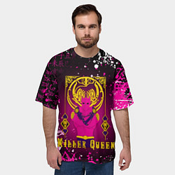 Футболка оверсайз мужская JOJO KILLER QUEEN КОРОЛЕВА УБИЙЦА, цвет: 3D-принт — фото 2