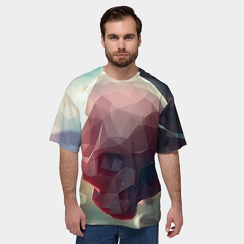 Мужская футболка оверсайз Геометрические Черепа / 3D-принт – фото 3