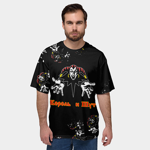 Мужская футболка оверсайз КОРОЛЬ И ШУТ, ГЕРОИ И ЗЛОДЕИ! / 3D-принт – фото 3