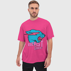 Футболка оверсайз мужская Mr Beast Gaming Full Print Pink edition, цвет: 3D-принт — фото 2