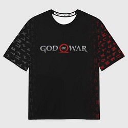 Футболка оверсайз мужская GOD OF WAR LOGO, РУНЫ, цвет: 3D-принт