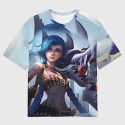 Футболка оверсайз мужская ЛИГА ЛЕГЕНД ДЖИНКС JINX, цвет: 3D-принт
