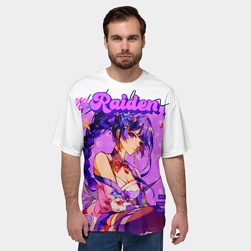 Мужская футболка оверсайз Shogun raiden на обложке журнала / 3D-принт – фото 3