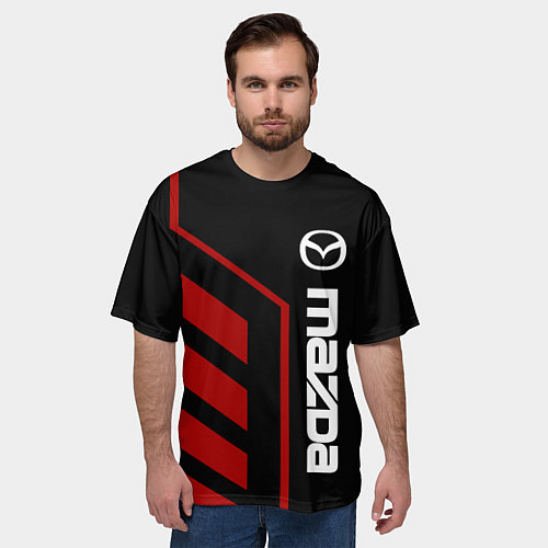 Мужская футболка оверсайз МАЗДА MAZDA / 3D-принт – фото 3