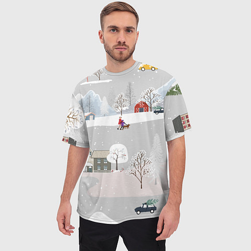 Мужская футболка оверсайз Нoвoгодние Праздники продолжаются 2022 / 3D-принт – фото 3