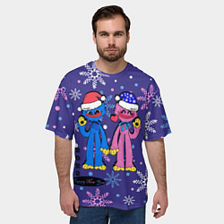 Футболка оверсайз мужская New Year Huggy WuggyKissy Missy, цвет: 3D-принт — фото 2
