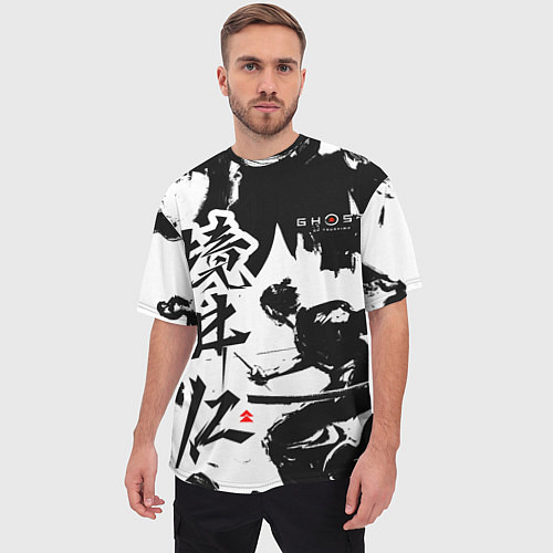Мужская футболка оверсайз Ghost of Tsushima - Призрак Цусимы / 3D-принт – фото 3