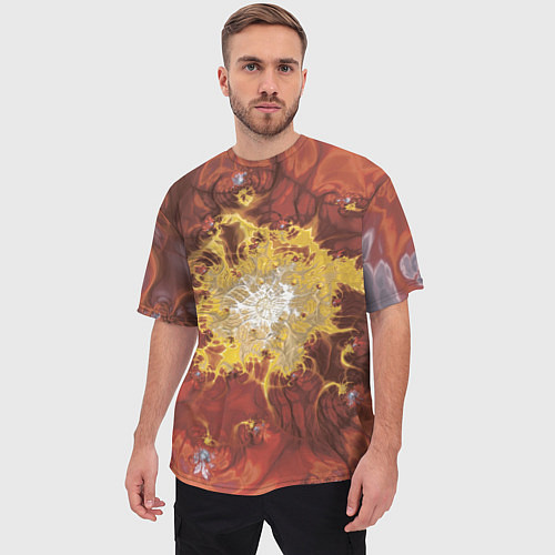 Мужская футболка оверсайз Коллекция Journey Обжигающее солнце 396-134 / 3D-принт – фото 3