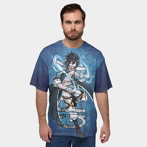Мужская футболка оверсайз Хвост Феи Грей Фуллбастер Gray Fullbuster / 3D-принт – фото 3