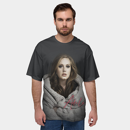 Мужская футболка оверсайз Фото Адель / 3D-принт – фото 3