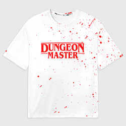 Футболка оверсайз мужская DUNGEON MASTER BLOOD ГАЧИМУЧИ БЕЛЫЙ, цвет: 3D-принт