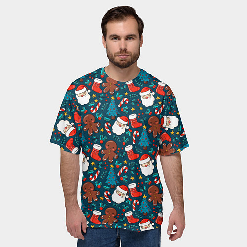 Мужская футболка оверсайз ПОКРЫТО НОВЫМ ГОДОМ! / 3D-принт – фото 3