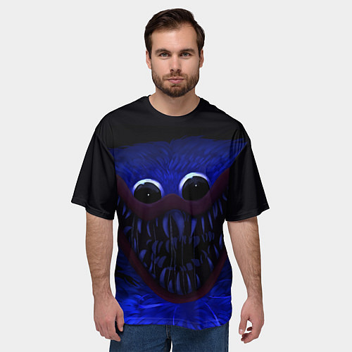 Мужская футболка оверсайз BLUE MONSTER POPPY / 3D-принт – фото 3