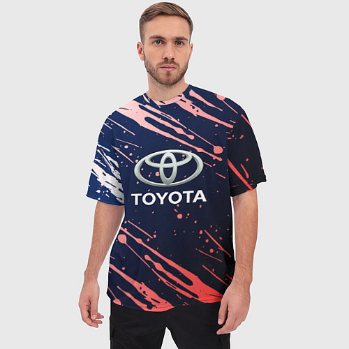Мужская футболка оверсайз Toyota градиент / 3D-принт – фото 3