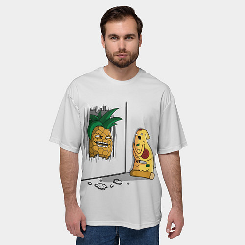 Мужская футболка оверсайз HERES PINEAPPLE! / 3D-принт – фото 3