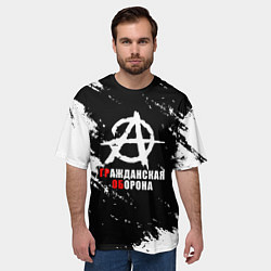 Футболка оверсайз мужская Гражданская оборона Анархия, цвет: 3D-принт — фото 2