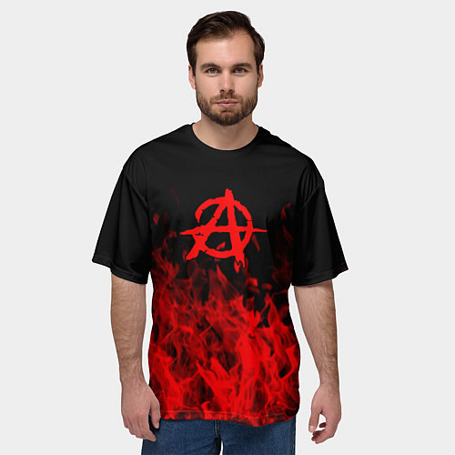 Мужская футболка оверсайз Гражданская оборона пламя / 3D-принт – фото 3