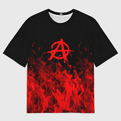 Футболка оверсайз мужская Гражданская оборона пламя, цвет: 3D-принт