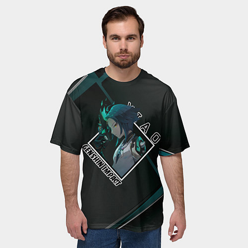 Мужская футболка оверсайз Сяо Xiao, Genshin Impact / 3D-принт – фото 3