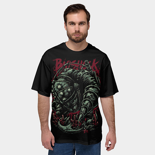 Мужская футболка оверсайз Большой папочка / 3D-принт – фото 3