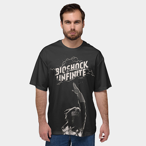 Мужская футболка оверсайз Элизабет тянется к небу / 3D-принт – фото 3