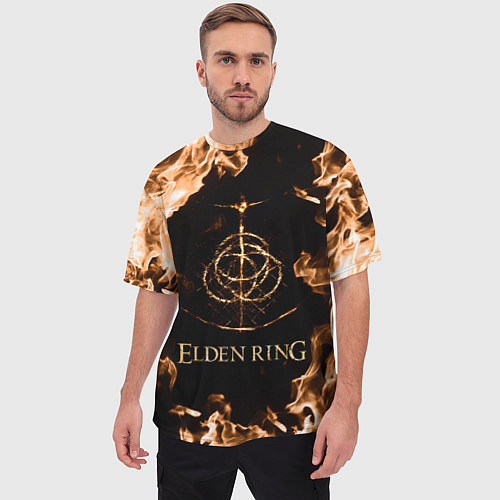 Мужская футболка оверсайз Elden Ring Logo / 3D-принт – фото 3