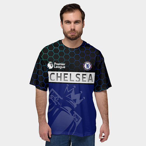 Мужская футболка оверсайз FC Chelsea London ФК Челси Лонон / 3D-принт – фото 3