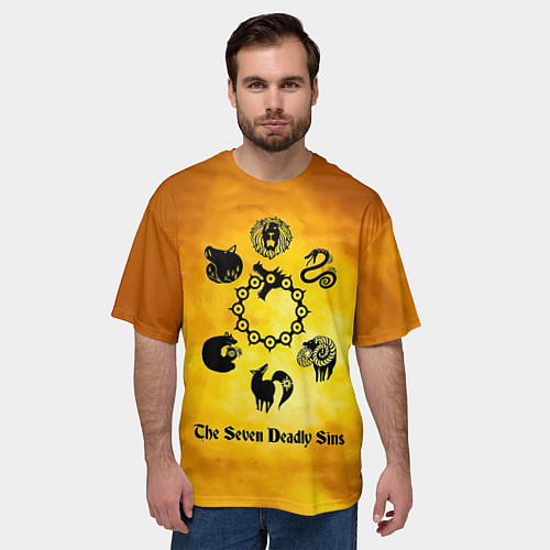 Мужская футболка оверсайз Все 7 смертных грехов / 3D-принт – фото 3