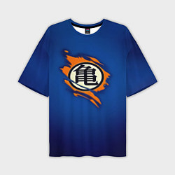 Футболка оверсайз мужская Рваный логотип Гоку Dragon Ball, цвет: 3D-принт