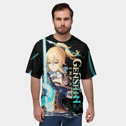 Футболка оверсайз мужская Genshin Impact - Jean, цвет: 3D-принт — фото 2