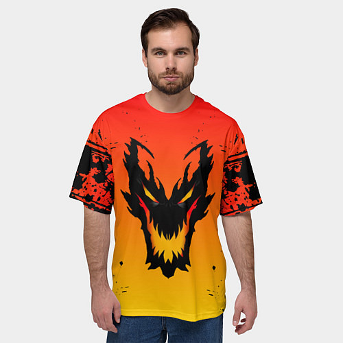 Мужская футболка оверсайз DOTA SHADOW FIEND FIRE / 3D-принт – фото 3