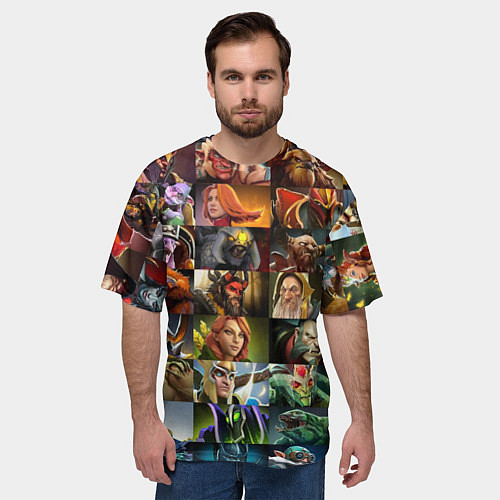 Мужская футболка оверсайз HEROES DOTA 2 ПЕРСОНАЖИ ДОТА 2 / 3D-принт – фото 3