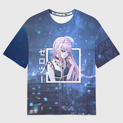 Футболка оверсайз мужская Zero Two в платье, Darling in the Franxx, цвет: 3D-принт