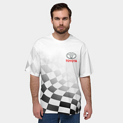 Футболка оверсайз мужская TOYOTA, ТОЙОТА СПОРТ, ФИНИШНЫЙ ФЛАГ, цвет: 3D-принт — фото 2