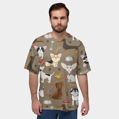 Мужская футболка оверсайз У меня есть собака / 3D-принт – фото 3