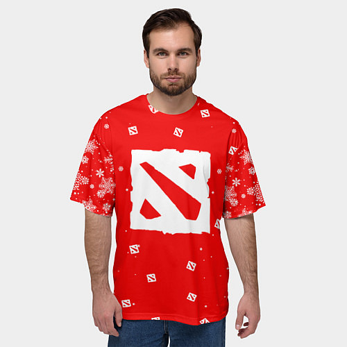 Мужская футболка оверсайз НОВОГОДНИЙ ДОТА 2 НОВЫЙ ГОД DOTA 2 / 3D-принт – фото 3
