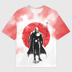 Футболка оверсайз мужская Сайтама красный дым One Punch-Man, цвет: 3D-принт
