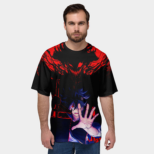 Мужская футболка оверсайз Аста и его черный демон Черный клевер / 3D-принт – фото 3