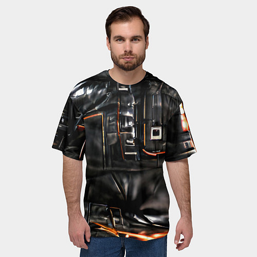 Мужская футболка оверсайз Стиль терминатора / 3D-принт – фото 3