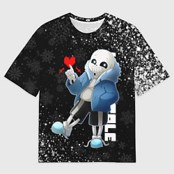 Футболка оверсайз мужская НОВОГОДНИЙ САНС UNDERTALE НОВЫЙ ГОД, цвет: 3D-принт