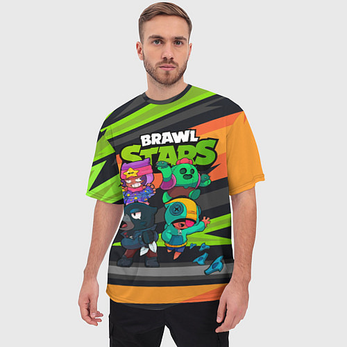 Мужская футболка оверсайз Компания Brawl Stars / 3D-принт – фото 3