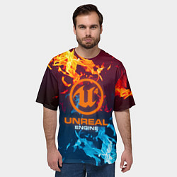 Футболка оверсайз мужская Unreal Огонь, цвет: 3D-принт — фото 2