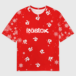 Футболка оверсайз мужская НОВОГОДНИЙ СВИТЕР ROBLOX РОБЛОКС НОВЫЙ ГОД 2022, цвет: 3D-принт