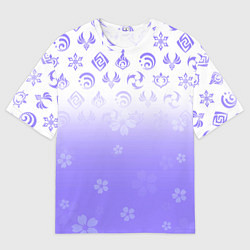 Мужская футболка оверсайз GENSHIN IMPACT SYMBOL PATTERN SAKURA САКУРА