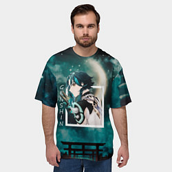 Футболка оверсайз мужская Сяо Xiao, Genshin Impact Геншин импакт, цвет: 3D-принт — фото 2