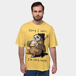 Футболка оверсайз мужская Sorry I cant Im very busy, цвет: 3D-принт — фото 2