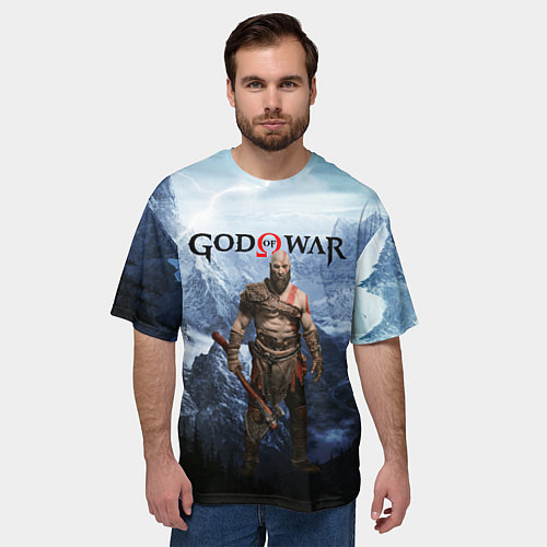 Мужская футболка оверсайз Великий God of War Z / 3D-принт – фото 3