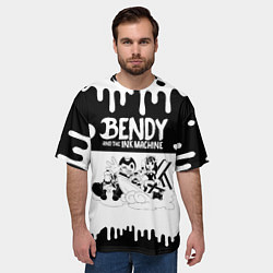 Футболка оверсайз мужская БЕНДИ И АЛИСА BENDY AND THE INK MACHINE, цвет: 3D-принт — фото 2