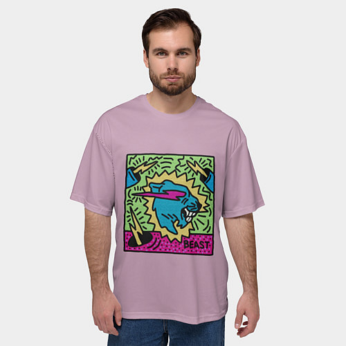 Мужская футболка оверсайз Mr Beast Drawing Full Print / 3D-принт – фото 3